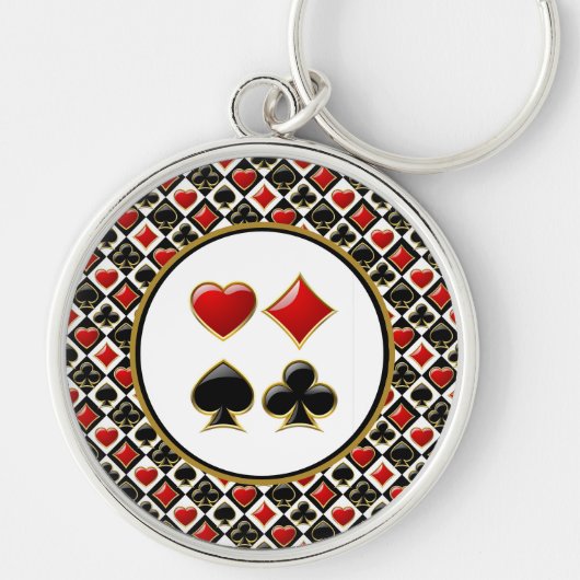 Poker-Kartensymbole  Schlüsselanhänger (Vorne)