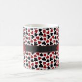 Poker-Kasino-Anzugs-Muster-Monogramm Kaffeetasse (Mittel)