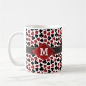 Poker-Kasino-Anzugs-Muster-Monogramm Kaffeetasse (Links)