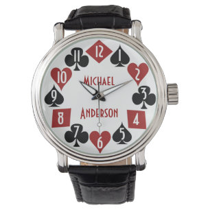 Poker-Kasino-Spieler-Karten-Anzugs-individueller Armbanduhr