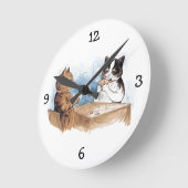 Poker-Kätzchen-Uhr Runde Wanduhr (Winkel)