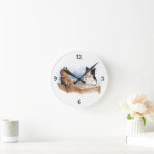 Poker-Kätzchen-Uhr Runde Wanduhr (Zuhause)