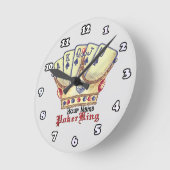 Poker King Runde Wanduhr (Winkel)