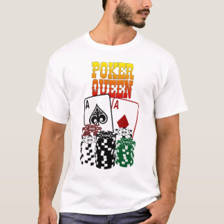 Poker-Königin - zwei Asse und Chips T-Shirt