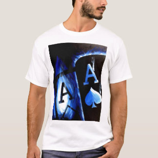 Poker-Kunst-blaue Flammen-Tasche Aces Las- VegasT T-Shirt