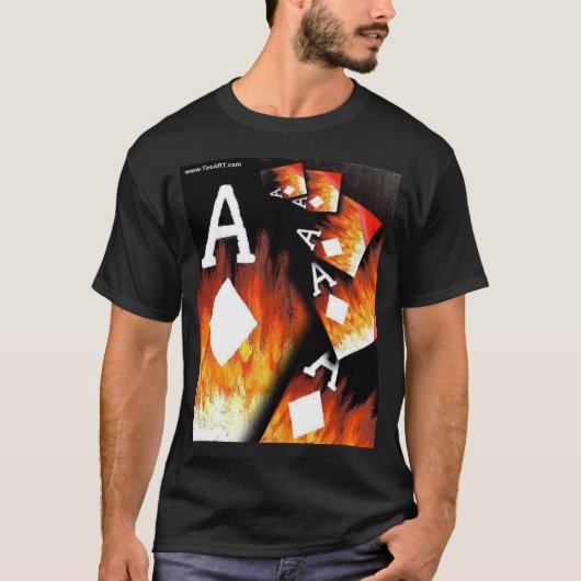 Poker-Kunst-Dekor-T-Shirt Pik-Ase Collage T-Shirt (Vorderseite)