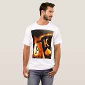 Poker-Kunst-großer glatter lodernder As-König T-Shirt (Vorne ganz)