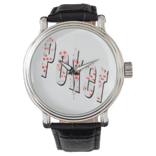 Poker-Logo aus Herz, Armbanduhr