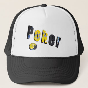 Poker-Logo aus Poker-Chips, Truckerkappe