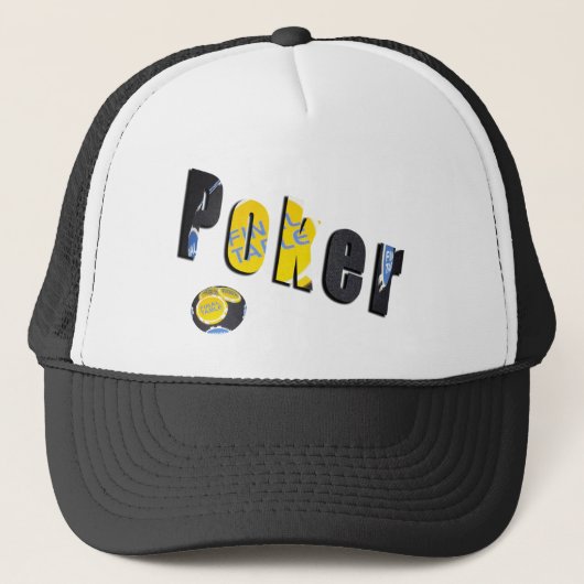Poker-Logo aus Poker-Chips, Truckerkappe (Vorderseite)