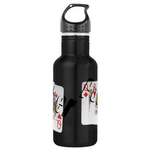 Poker, Logo, Damen, Edelstahlflasche (Vorderseite)