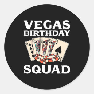 Poker Lover   Poker Birthday Squad Runder Aufkleber