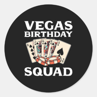 Poker Lover | Poker Birthday Squad Runder Aufkleber