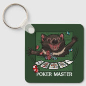 Poker Master Royal Flush Tasmanian Devil Cartoon Schlüsselanhänger (Vorderseite)