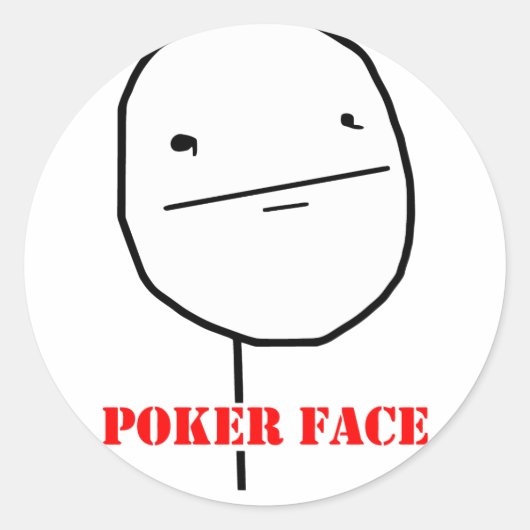 Poker - Meme Runder Aufkleber (Vorderseite)