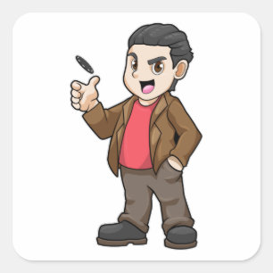 Poker mit Freunden Quadratischer Aufkleber