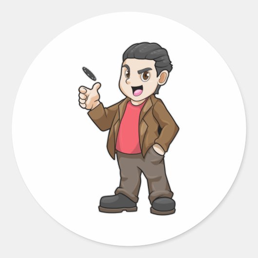 Poker mit Freunden Runder Aufkleber (Vorderseite)