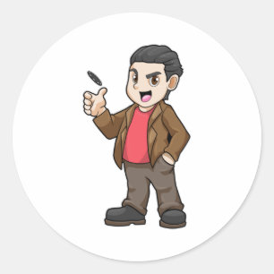 Poker mit Freunden Runder Aufkleber