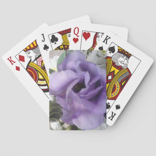 Poker mit lila Blume Spielkarten (Rückseite)