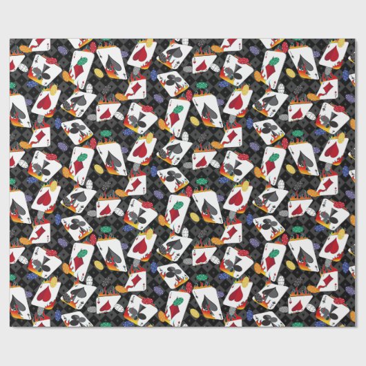 Poker mit vier Karten Geschenkpapier (Flach)