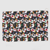 Poker mit vier Karten Golfhandtuch (Horizontal)