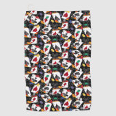 Poker mit vier Karten Golfhandtuch (Vorderseite)