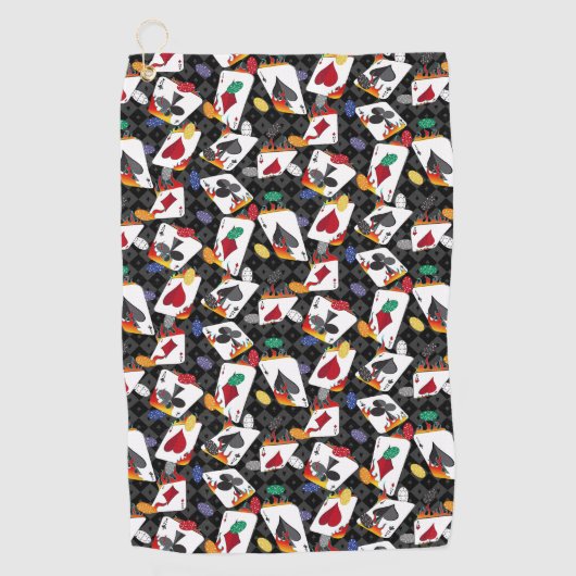 Poker mit vier Karten Golfhandtuch (Vorderseite)