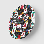 Poker mit vier Karten Runde Wanduhr (Winkel)