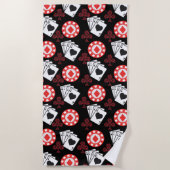 Poker Muster Aces Crosses Playing Cards Trendy Strandtuch (Vorderseite)