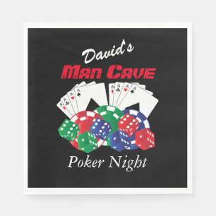 Poker-Nacht an der Mann-Höhle personifizieren Serviette