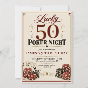 Poker Nacht Erwachsener Geburtstagseinladung Einladung