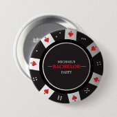 Poker Nacht Junggesellenabschied Las Vegas Casino Button (Vorne & Hinten)