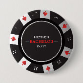 Poker Nacht Junggesellenabschied Las Vegas Casino Button (Vorderseite)