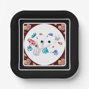 Poker Nacht Spaß Pappteller