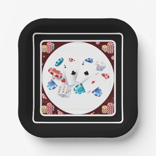 Poker Nacht Spaß Pappteller (Vorderseite)