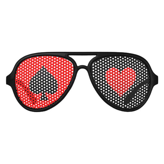 Poker Nachtspat und Party-Herzsonnenbrille Partybrille (Vorderseite)