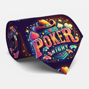 Poker Nachttext und Cowboy-Hut Krawatte