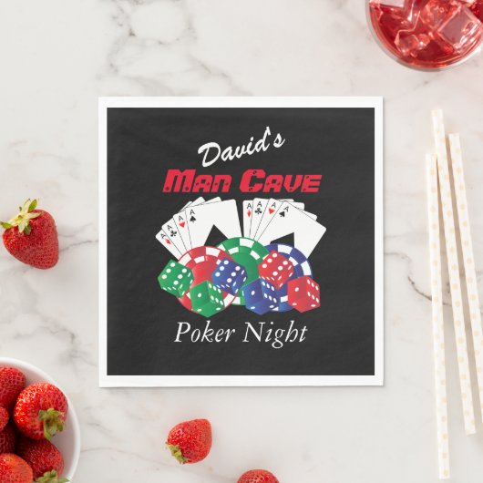 Poker Night at Man Cave | Personalisiere Serviette (Beispiel)