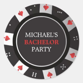 Poker Night Bachelor Parco Civico-Ciani Runder Aufkleber