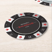 Poker Night Bachelor Parco Civico-Ciani Runder Pappuntersetzer (Angewinkelt)