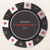 Poker Night Bachelor Parco Civico-Ciani Runder Pappuntersetzer (Vorderseite)
