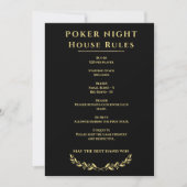Poker Night House Rules Sign Black and Gold (Vorderseite)