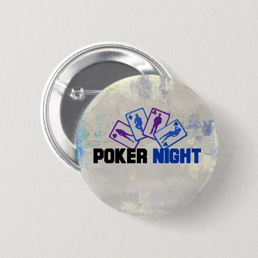 Poker Night mit Spielkarten Button (Vorne & Hinten)