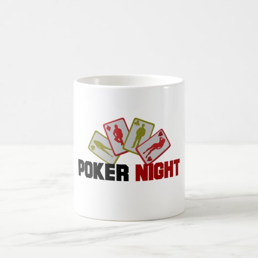 Poker Night mit Spielkarten Kaffeetasse (Mittel)