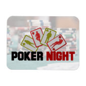 Poker Night mit Spielkarten und Poker Chips Magnet (Horizontal)