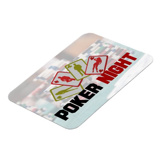 Poker Night mit Spielkarten und Poker Chips Magnet (Linke Seite)