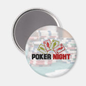 Poker Night mit Spielkarten und Poker Chips Magnet (Vorderseite/Rückseite)