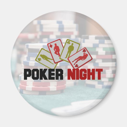 Poker Night mit Spielkarten und Poker Chips Magnet (Vorne)