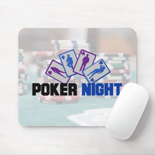 Poker Night mit Spielkarten und Poker Chips Mousepad (Mit Mouse)
