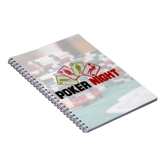 Poker Night mit Spielkarten und Poker Chips Notizblock (Rechte Seite)